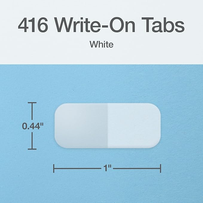 Redi-Tag, RTG31010, Permanent Stick Write-On Index Tabs, 416 / Pack, White, (Pack of 1)