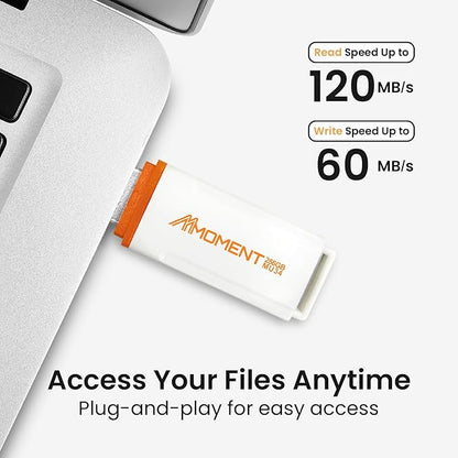 MMOMENT MU34 256GB USB 3.1 Flash Drive, Read Speed up to 120MB/s, Write Speed up to 60MB/s, Thumb Drive