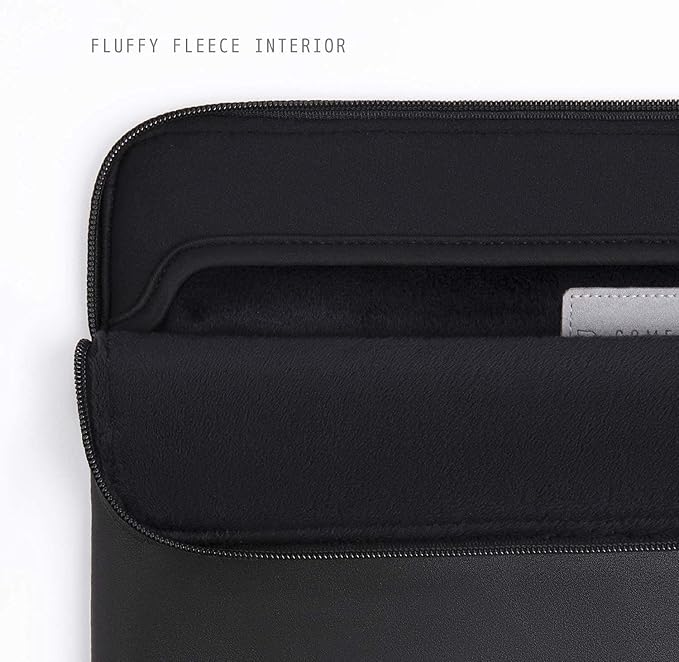 Comfyable Leather Laptop Sleeve Compatible with 16 Inch MacBook Pro M4 2024 & 15 Inch MacBook Air M4 M3 M2 2025, Black