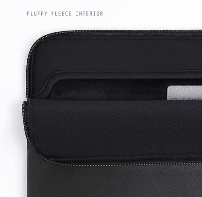 Comfyable Leather Laptop Sleeve Compatible with 16 Inch MacBook Pro M4 2024 & 15 Inch MacBook Air M4 M3 M2 2025, Black