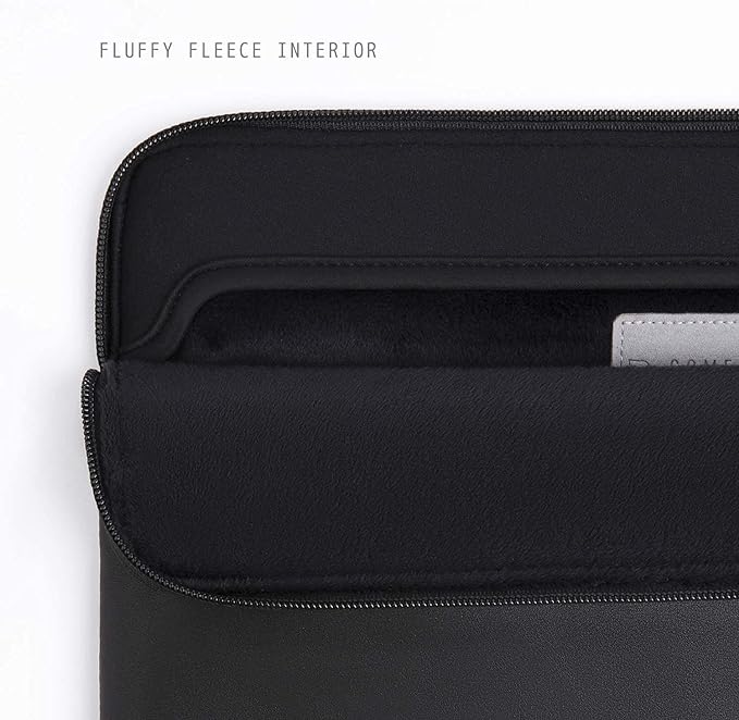 Comfyable Slim Laptop Sleeve Compatible with 13 Inch MacBook Air 13 in M4 M3 M2 M1, 13" MacBook Pro, PU Leather Bag Water-Resistant Cover Case, Black