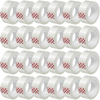 24 Rolls Transparent Tape Refills, Clear Tape, 3/4 x 800 Inches, Glossy Gift Wrapping Tapes for Dispenser, Office, School, Home