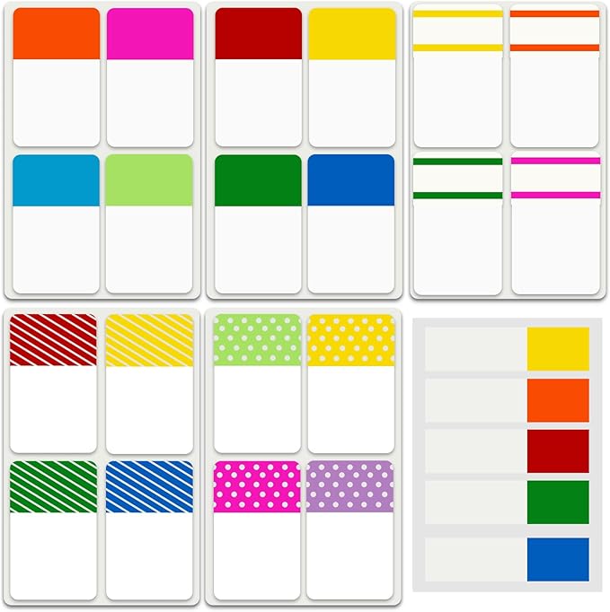 ELII Tabs 1 Inch Sticky Index Tabs,500 Pcs Book Tabs,Writable and Transparent Tabs for Notebooks Page Tabs Colored Page Markers, Tabs for Books, Notebook Tabs, Tabs for Annotating Books (Vibrant)