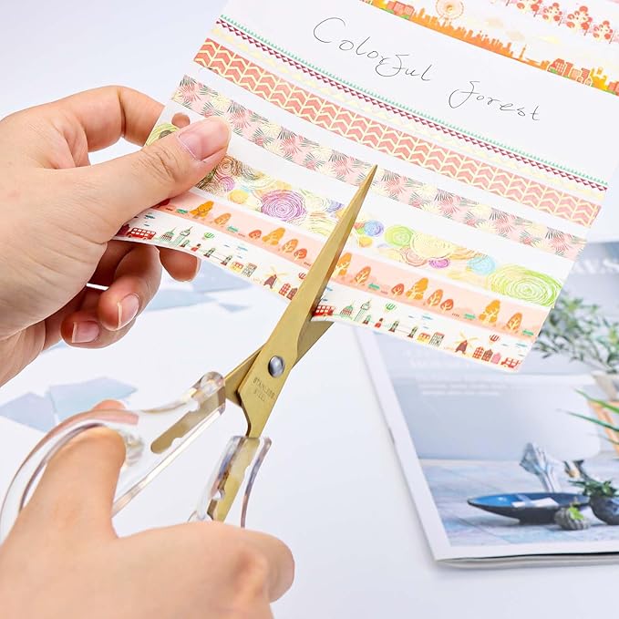 AxeWoodz Gold Acrylic Scissors, 6.5 Inch Office Scissors, Stainless Steel Blade, All Purpose, 1 Count