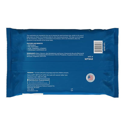 McKesson Washcloth Wipes for Adults, Scented (6 Pack, 288 Washcloths) Disposable Wash Cloths for Body - No-Rinse Formula with Snap Lid - Good for Incontinence and Elderly - 48 Wipes Per Pack