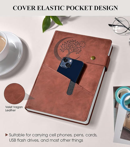 365 Page Thick Lined Journal Notebook for Men Women, B5 Large Leather Journals for Writing, Hardcover Notebooks for Work, School, Note Taking, Business, Travel Diary, College Ruled 7.6" x 10"