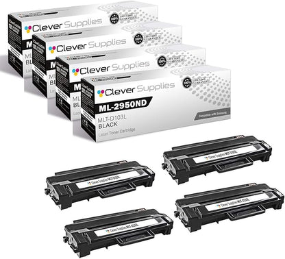 CS Replacement Toner Cartridge Compatible with Samsung ML-2950ND MLT-D103L Black ML Printers ML-2950ND ML-2955DW ML-2955ND SCX Printers SCX-4729FD SCX-4729FW Toner Cartridge 4 Pack