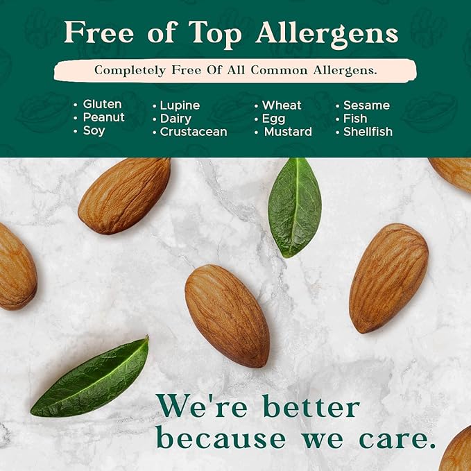 Dry Roasted Almonds Unsalted 16 oz (1 lb) Batch Tested Gluten & Peanut Free | No Oil | Whole | No PPO | Non-GMO | No Herbicide | Healthy Protein Boost | Premium Quality | Try the difference