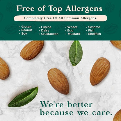 Dry Roasted Almonds Unsalted 16 oz (1 lb) Batch Tested Gluten & Peanut Free | No Oil | Whole | No PPO | Non-GMO | No Herbicide | Healthy Protein Boost | Premium Quality | Try the difference