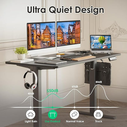 STARY Electric Standing Desk Adjustable Height Sit Stand Home Office Desk with Splice Board