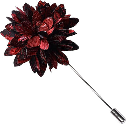 GUSLESON 3.15"（8cm） Mens Floral Tie and Lapel Pin Necktie Hankerchief Cufflinks Set for Men