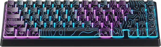 XVX M67 60% Keyboard with IMD Keycaps, QMK/VIA Topographic Gaming Keyboard, Wired Mechanical Key Board, RGB Custom Gasket Hot Swappable, for Windows & Mac, Interstellar Black