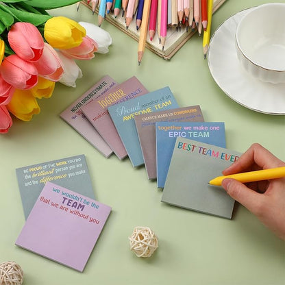 Yinder 24 Pcs Inspirational Sticky Notes Christmas Stocking Stuffers Motivational Sticky Notes Pad Employee Appreciation Gift Bulk for Teacher Nurse Coworker Office 3 x 3'' (Team,Morandi)