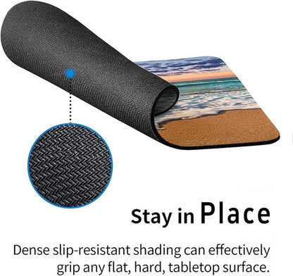 Beach Patterns Desk Mat, Large Gaming Mouse Pad Non-Slip Rubber Base with Stitched Edges, Waterproof Protection for PC Laptop Home Office Desk Decor (8x9in)