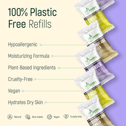 18 Pack Natural Foaming Hand Soap Tablets - Soft Moisturizing Handwash Tab Refills - 1 Tablet = 9 Oz Refillable Liquid Wash Foam Handsoap - Eco-Friendly Paper Softsoap Refill Tabs (Lemon)