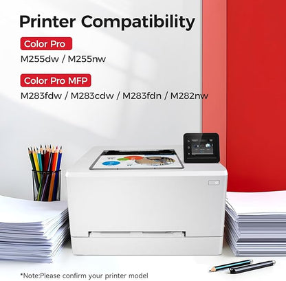 206A Toner Cartridge Set 4-Pack Printer Replacement for HP 206A W2110A W2111A W2112A W2113A Compatible for HP Color LaserJet Pro MFP M283cdw M283fdn M283fdw M282nw M255dw M255nw Ink Black All-in-One