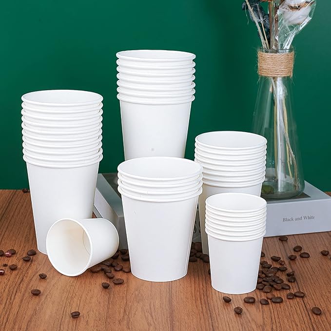 LITOPAK 500 Pack 4 oz Paper Cups, White Disposable Paper Coffee Cups for Party, Picnic, and Travel