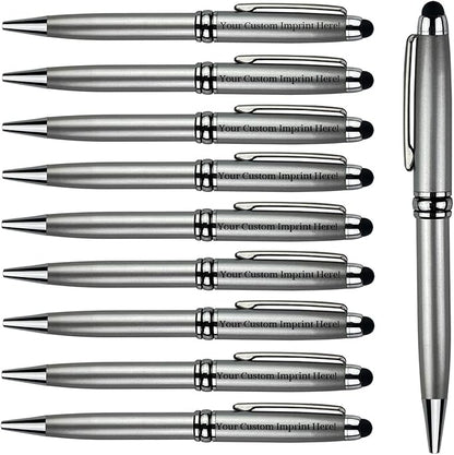 Ancolo Personalized Ballpoint Pens Medium Point Engraved with Your Message, Team Name, Phone Number Name pens For journaling and office writing - Gift for Men and Women 10 Pens/Box