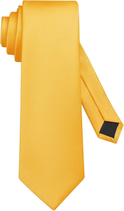 DecTwig Men's Ties Solid Color Formal Neckties 3.15" (8CM) Black Ties For Men