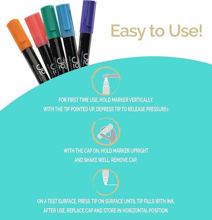 JumpOff Jo – Liquid Chalk Markers – Reversible Chisel and Round Tip – Multi Color (18)