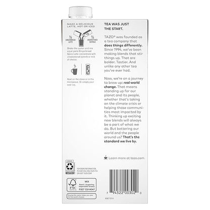 TAZO Decaf Gingerbread Spice Latte Tea Concentrate, 32 Fl Oz Carton (Pack of 2)