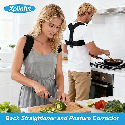 Adjustable Posture Corrector for Women & Men, Back Brace Posture Corrector and Upper Back Shoulder Brace, Back Straightener for Slouching & Neck Hump, Discreet Under Clothes, Breathable, Adjustable Size Fit
