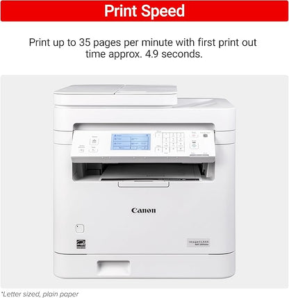 Canon imageCLASS MF289dw - Monochrome, Duplex, Wireless Laser Printer, All-in-One Print, Copy, Scan, Fax, Auto Document Feeder, 1 Year Limited Warranty, 35 PPM, White