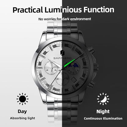 BY BENYAR Mens Watches Analog Quartz Chronograph Waterproof Wrist Watches for Men Fashion Business Work Casual Sport Designer Dress Watch with Calendar Elegant Gifts for Men