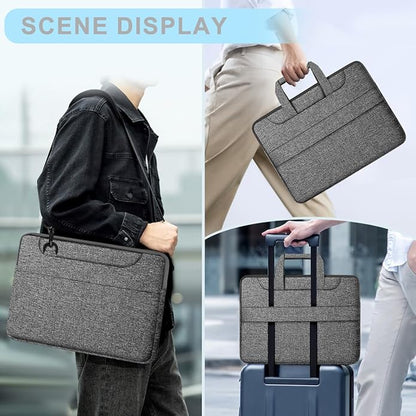 Universal Laptop Shoulder Bag 13-17.3 Inch Shockproof Briefcase with Multi-Pockets & Adjustable Strap for MacBook Pro/Air