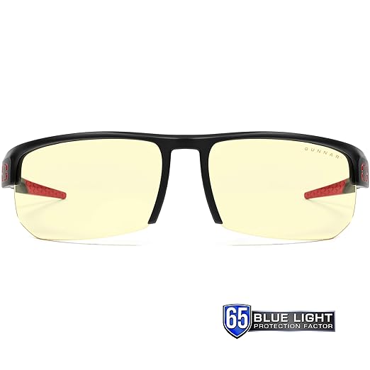 Gaming Glasses | Blue Light Blocking Glasses | Torpedo Fit/Onyx by Gunnar | 65% Blue Light Protection, 100% UV Light, Anti-Reflective To Protect & Reduce Eye Strain & Dryness