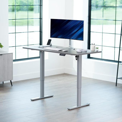 VIVO Electric 60 x 30 in Standing Desk, Memory Height Adjustment, 1B Series, Dark Gray Top Gray Frame, DESK-KIT-1G6G-30