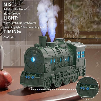 Diffuserlove Essential Oil Diffuser 300ML Train Cool Mist Humidifier Quiet Aromatherapy Diffuser with Night Light for Bedroom Desk