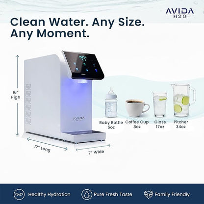 Ultra Instant Hot and Cold Water Dispenser - Bottleless Water Dispenser Countertop with Full Installation Kit and Quiet Multi-Stage Filtration + UV Sterilization & Modern Touchscreen Design