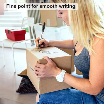 Permanent Markers Bulk, 60 Pack Black Permanent Markers, Quick Drying & Fade Resistant, Fine Point Marker Set for Wood, Plastic, Paper, Metal