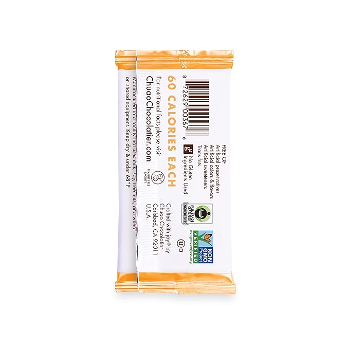 Chuao Chocolatier Totally Tangy Mango Dark Chocolate Mini Bars | Gourmet Chocolate Chile Lime Mango European No Preservatives | For Gift Baskets, Christmas, Valentines Day, Gifts for Women, Men, Birthday, Thank You, Care Package | 24 Pack