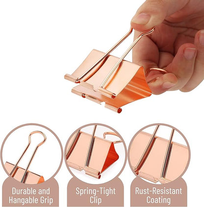 Mr. Pen- Jumbo Binder Clips, 2 Inch, 12 Pack, Rose Gold