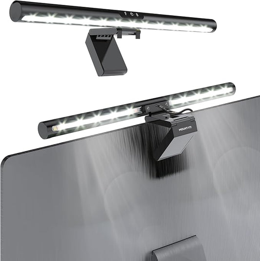 Mount-It! Monitor Light Bar, USB-Powered LED Lamp with Stepless Dimming and Adjustable Color Temperature, Eye-Caring Desk Light for Home, Office, and Gaming, Dual Light Modes, Space-Saving Design
