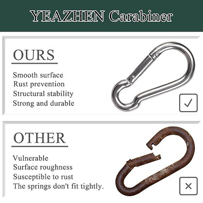 100PCS M6 2-3/8" Spring Snap Hooks Heavy Duty Carabiner Clips, 2.4" Galvanized Steel Quick Link Clip, 260LBS Holding Capacity Keychain Clip for Swing Hammock Gym Outdoor Hiking Camping