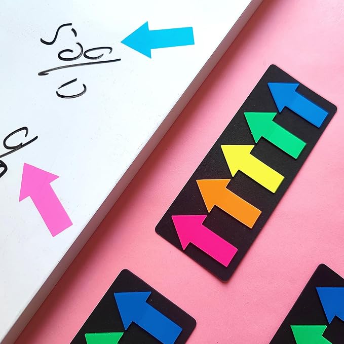 750 Pcs Large Arrow Sticky Page Markers Index Tabs,Repositionable,Writable Self Adhesive Tabs for Reading Books,Highlighting Information and Marking Document(5 Colors,6 Sets)