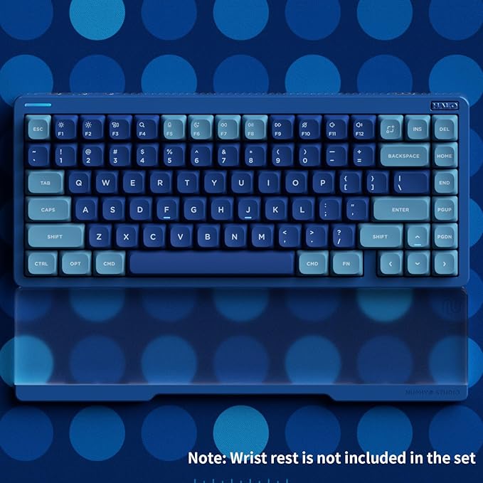 nuphy Halo75 V2 Mechancial Gaming Kyeboard,75% Wireless Hot Swappable Bluetooth Keyboard,83 Kyes RGB Backlit Keyboard,Support Bluetooth/2.4GHz/USB-C (Blue, Silent Red Clear-Top (45gf))