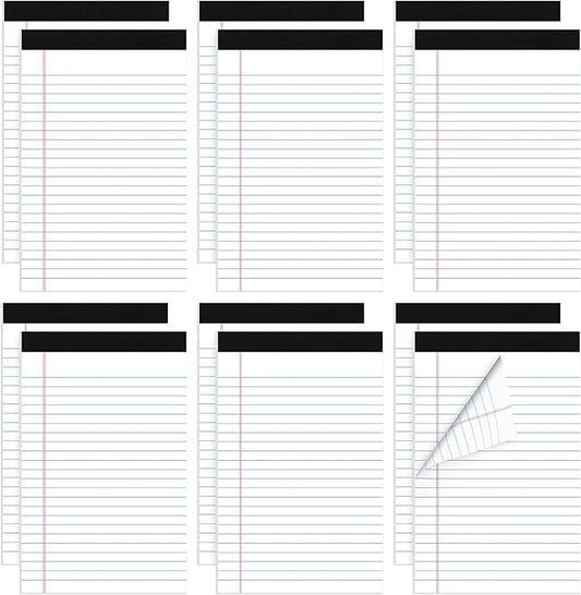 12 Pack Legal Pad 5x8, 360 Sheets Small Note Pad College Ruled Writing Pad Perforated Notepad for School, Office, To-Do Lists Grocery List Shopping List, 30 Sheets White