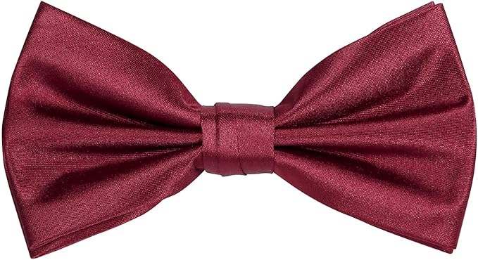 TIE G 5pcs Tie Set in WHITE OR BLACK GIFT BOX: Solid Color Necktie, Satin Bow Tie, Pocket Square, Lapel, Cuff Links