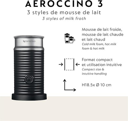 Nespresso Vertuo Pop+ Deluxe Coffee and Espresso Maker by Breville with Milk Frother, 1500 watts, Titan