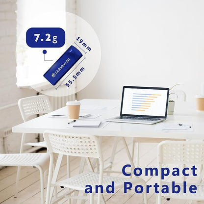 LinkMore 128GB (5 Pack) EJECT32 USB Flash Drive – USB 3.2 Retractable Memory Stick, Slide-Out Design, High-Speed Thumb Drive for PC, Mac, Laptop, Car Audio, Smart TV – Plug & Play, No Cap