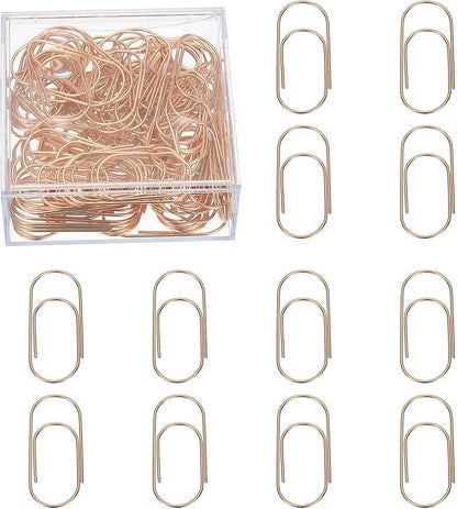 PATIKIL 100 Pcs Paper Clip, 2inch Non-Skid Metal Paper Clamp Clips Large for Office Supplies Craft Scrapbook Document Note Sorting, Electroplating, Rose Gold