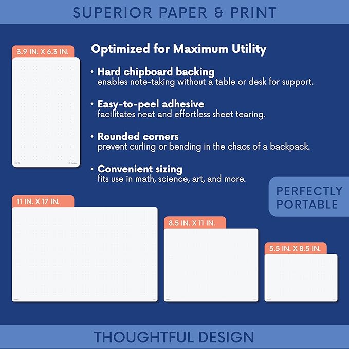 Notsu Dot Grid Small Desk Notepad 2 Pack | Minimalist Dotted Memo Note Pads with Premium Thick Paper, 3.9" x 6.3"