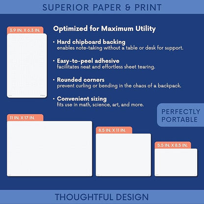 Notsu Dot Grid Notepads 8.5 x 11 inch, 2 Pack | Minimalist Dotted Memo Mouse Pads with Premium Thick Paper, Letter Size