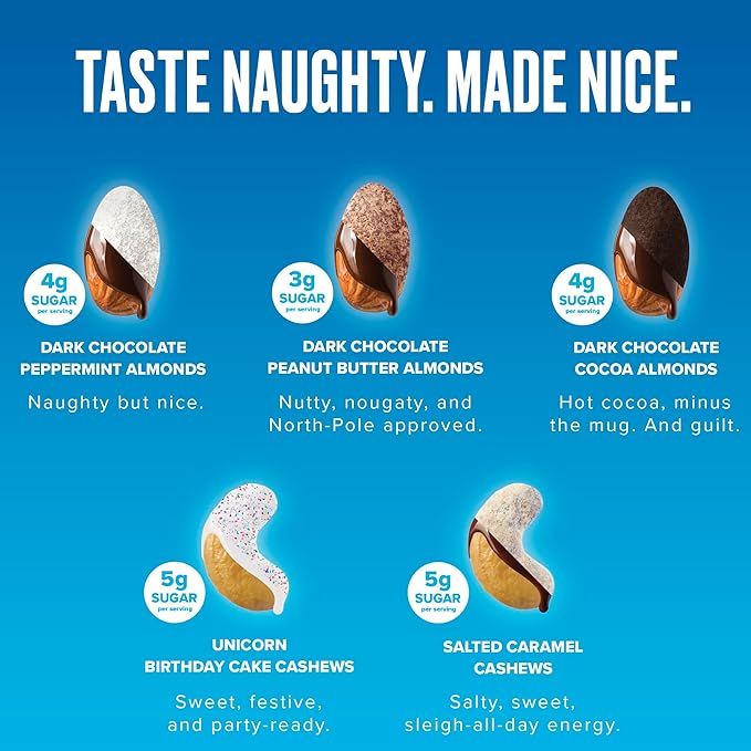 SkinnyDipped Cups & Bites | Low Sugar, Low Carb, Keto Friendly & Gluten Free | Holiday Gift Box – Assorted Chocolate & Nut Variety Pack