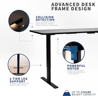 VIVO Electric 43 x 24 in Standing Desk, Memory Height Adjustment, 1B Series, White Top, White Frame, DESK-1W4W
