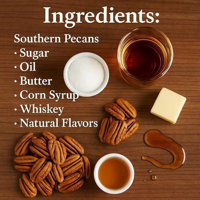 Flavored Pecans in Tin Box - Great Gift, Snack Nuts, Whiskey, Liquor Nuts, Gift Basket for Men - 14 Oz